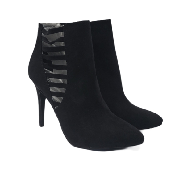 Nine West Olivia Black Faux Suede Booties H - Picture 7 of 10